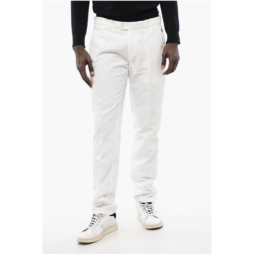 Corneliani ID Solid Color Cotton and Linen Chino Pants
