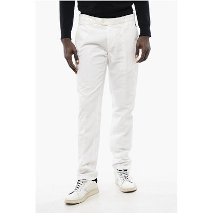 Corneliani ID Solid Color Cotton and Linen Chino Pants