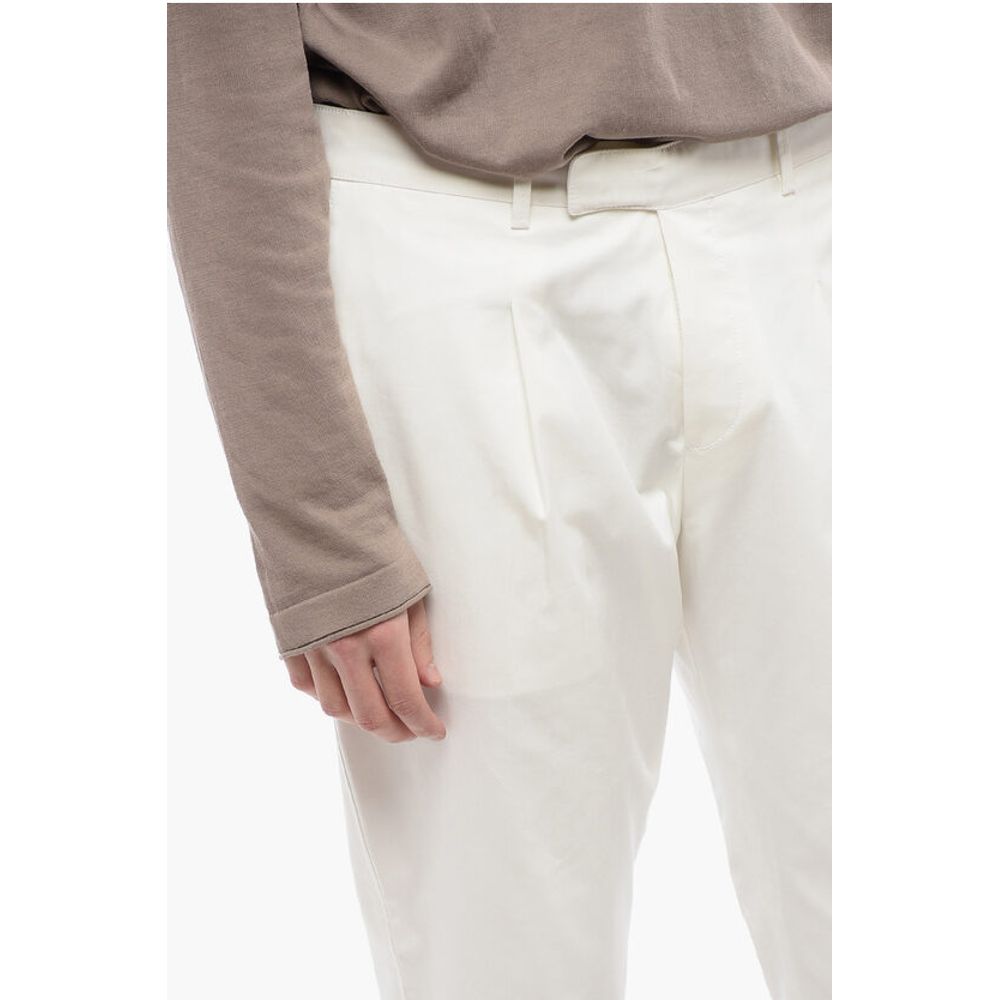 Corneliani CC COLLECTION Single-Pleat Stretch Cotton Pants
