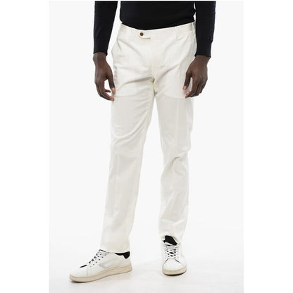 Corneliani Solid Color Stretch Cotton Pants with Belt Loops