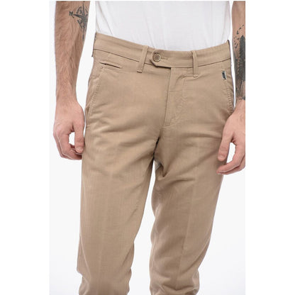 Corneliani ID Solid Color Cotton and Linen Chino Pants