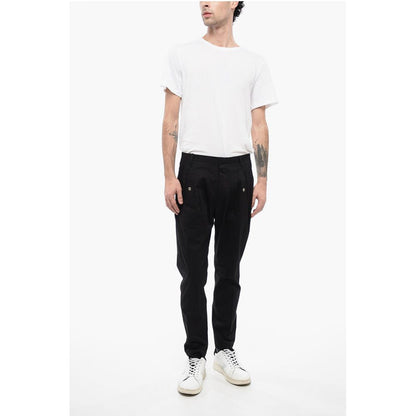 Corneliani TREND Cotton Single Pleat Pants with Hidden Closure
