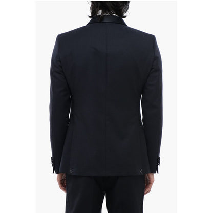 Corneliani CC COLLECTION Virgin Wool Side Vents Shawl Lapel Tuxedo Blaz