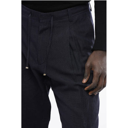 Corneliani ID Virgin Wool and Linen Double Pleat Pants