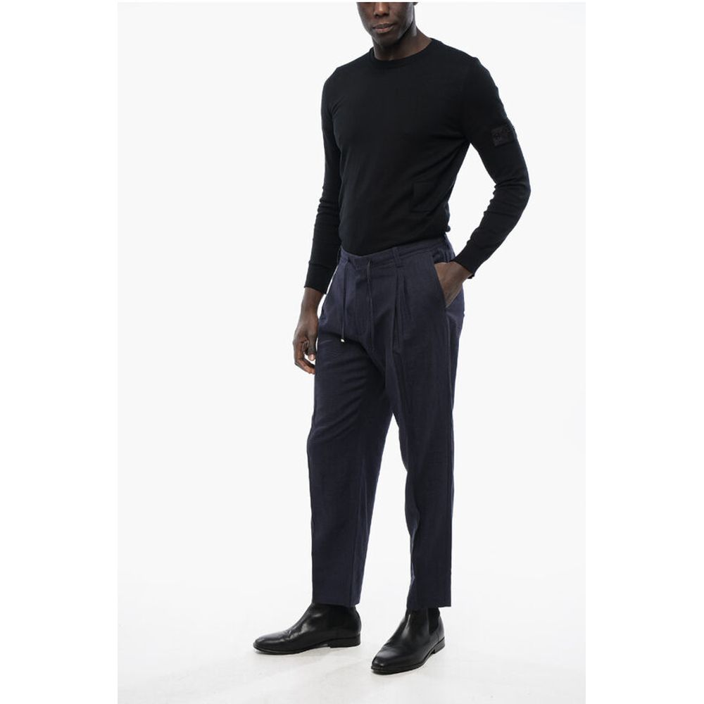 Corneliani ID Virgin Wool and Linen Double Pleat Pants