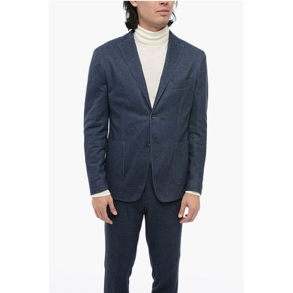 Corneliani CC COLLECTION Cotton Blend Suit with Notch Lapel and Patch P