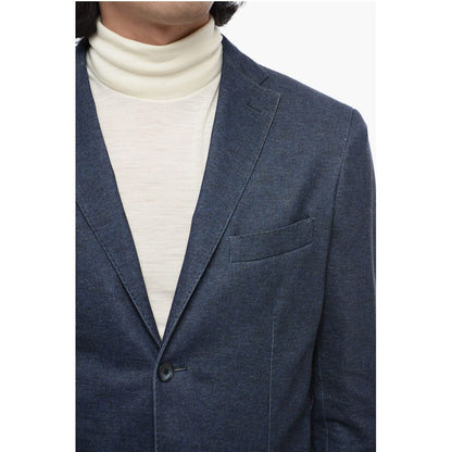 Corneliani CC COLLECTION Cotton Blend Suit with Notch Lapel and Patch P