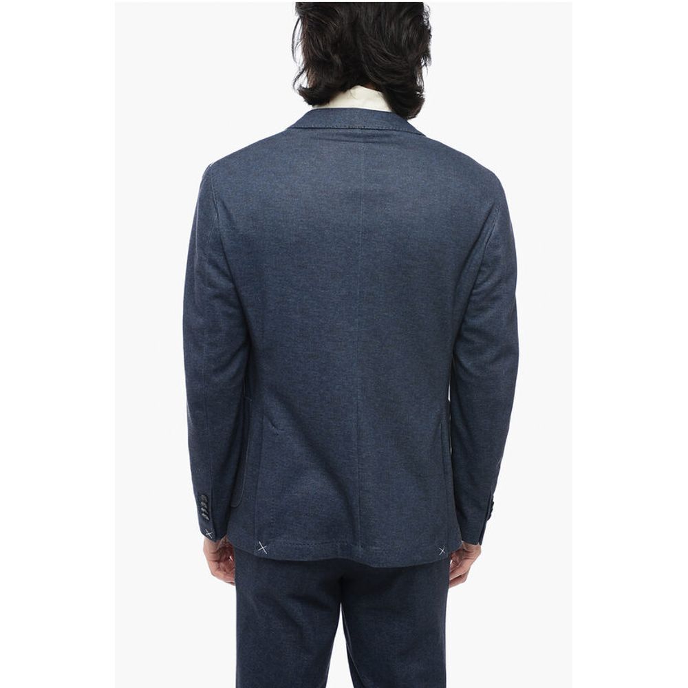 Corneliani CC COLLECTION Cotton Blend Suit with Notch Lapel and Patch P