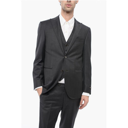 Corneliani Center Vent Peak Lapel CERIM.ACADEMY 3 Piece Waistcoat Suit