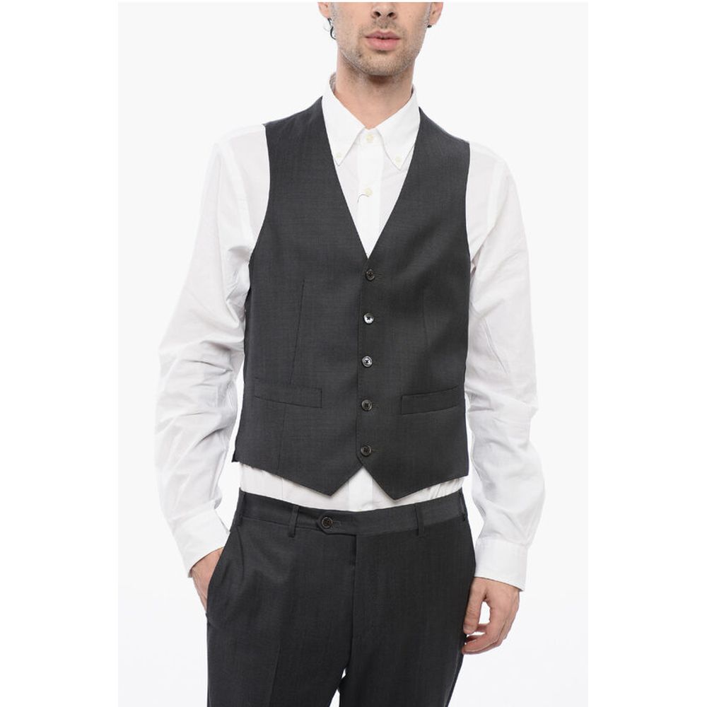 Corneliani Center Vent Peak Lapel CERIM.ACADEMY 3 Piece Waistcoat Suit