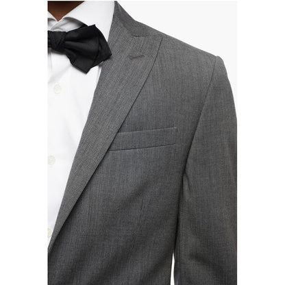 Corneliani CC COLLECTION Pinstriped Center Vent Peak Lapel CERIM.REFINE