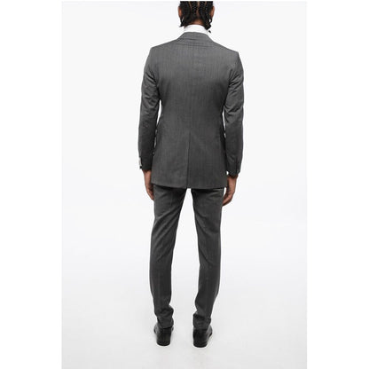Corneliani CC COLLECTION Pinstriped Center Vent Peak Lapel CERIM.REFINE