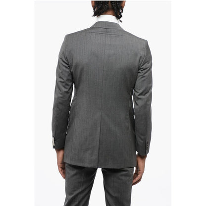 Corneliani CC COLLECTION Pinstriped Center Vent Peak Lapel CERIM.REFINE