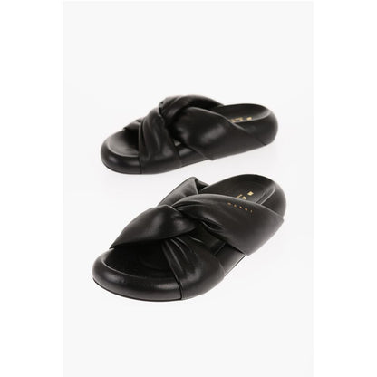 Marni Padded Leather Sadals with Braided Band