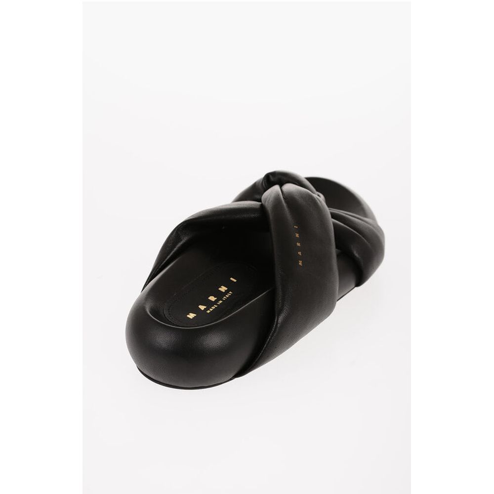 Marni Padded Leather Sadals with Braided Band
