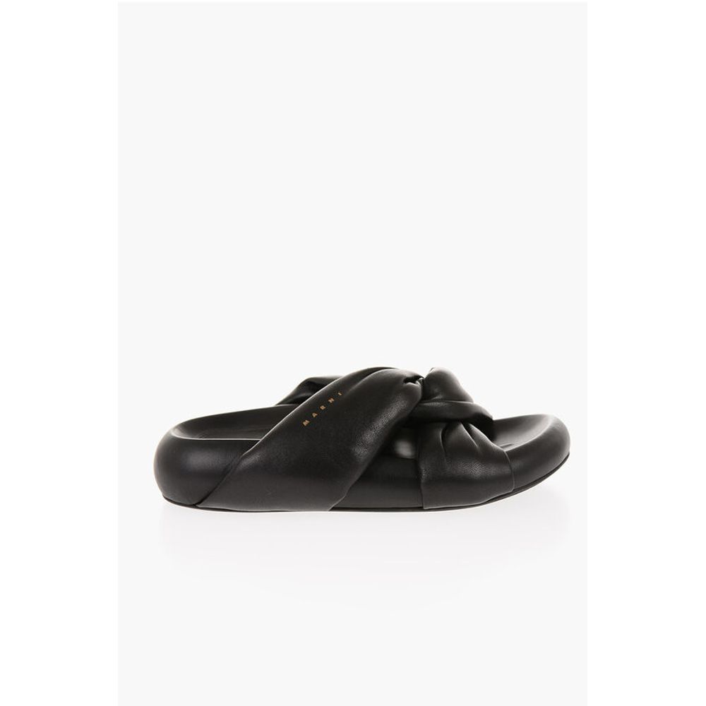 Marni Padded Leather Sadals with Braided Band