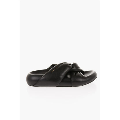 Marni Padded Leather Sadals with Braided Band