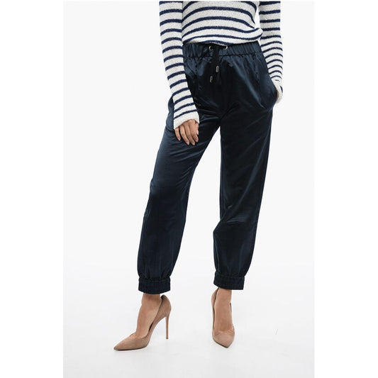 SA SU PHI Silk Satin Sweatpants with Cuffs