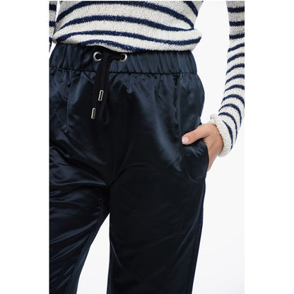 SA SU PHI Silk Satin Sweatpants with Cuffs