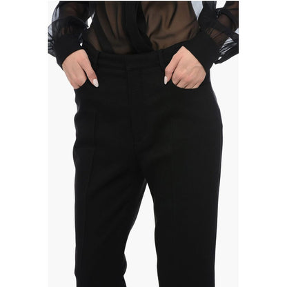 Saint Laurent Wool High-waisted Pants with Front Pleats