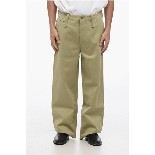Burberry Cotton Wide Leg Pants with Belt Loops
