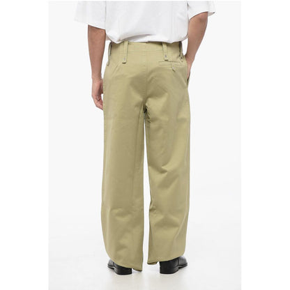 Burberry Cotton Wide Leg Pants with Belt Loops