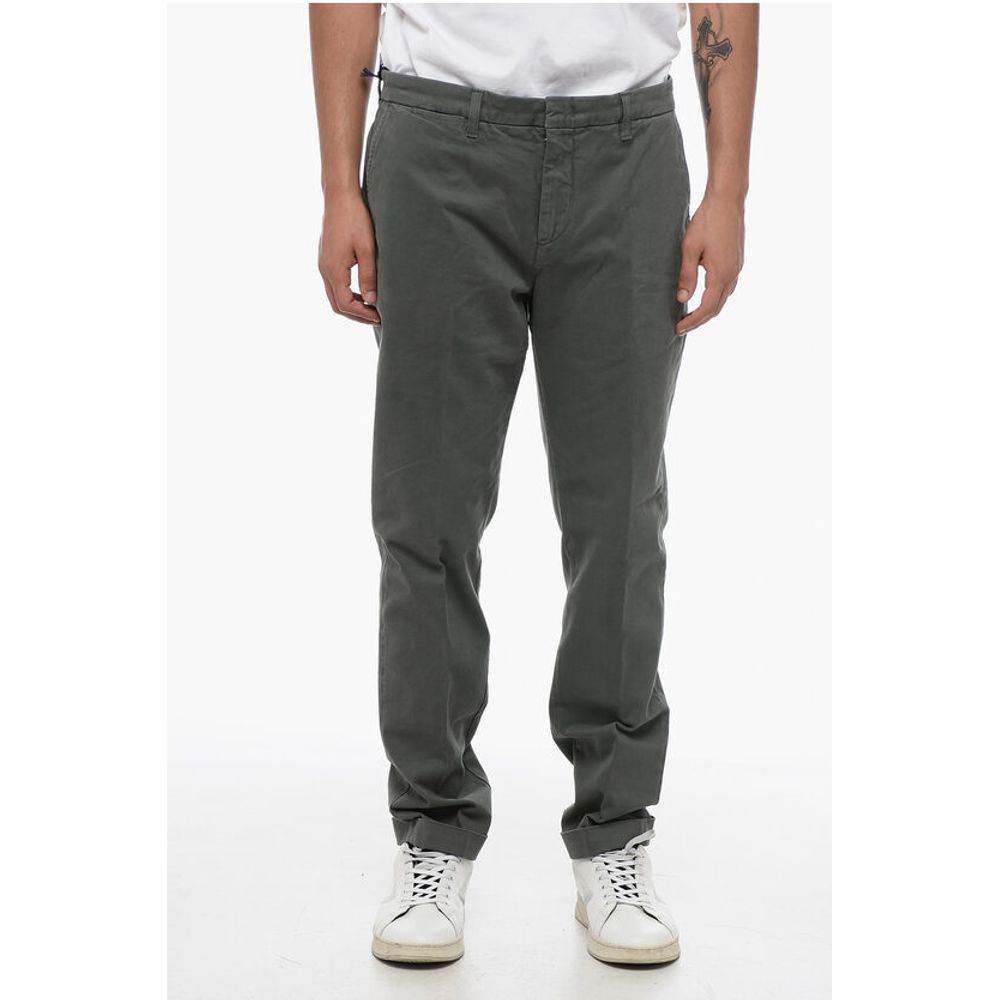 Fay Stretch Cotton Chinos Pants with Cuffs