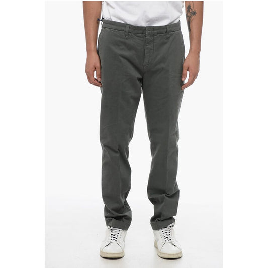 Fay Stretch Cotton Chinos Pants with Cuffs