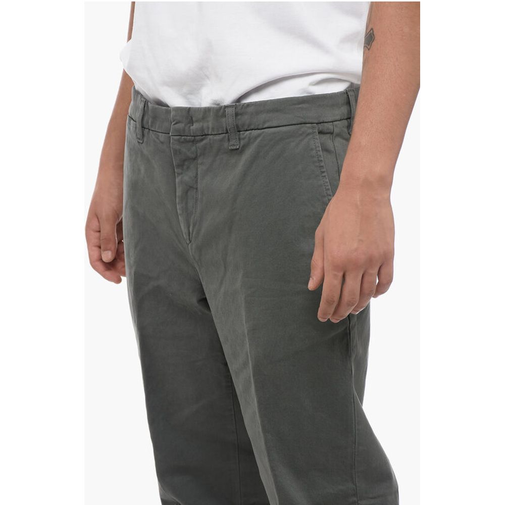 Fay Stretch Cotton Chinos Pants with Cuffs