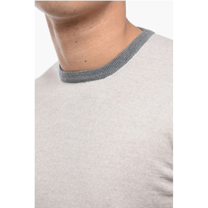 Fay Virgin Wool Sweater with Contrasting Edges and Patches