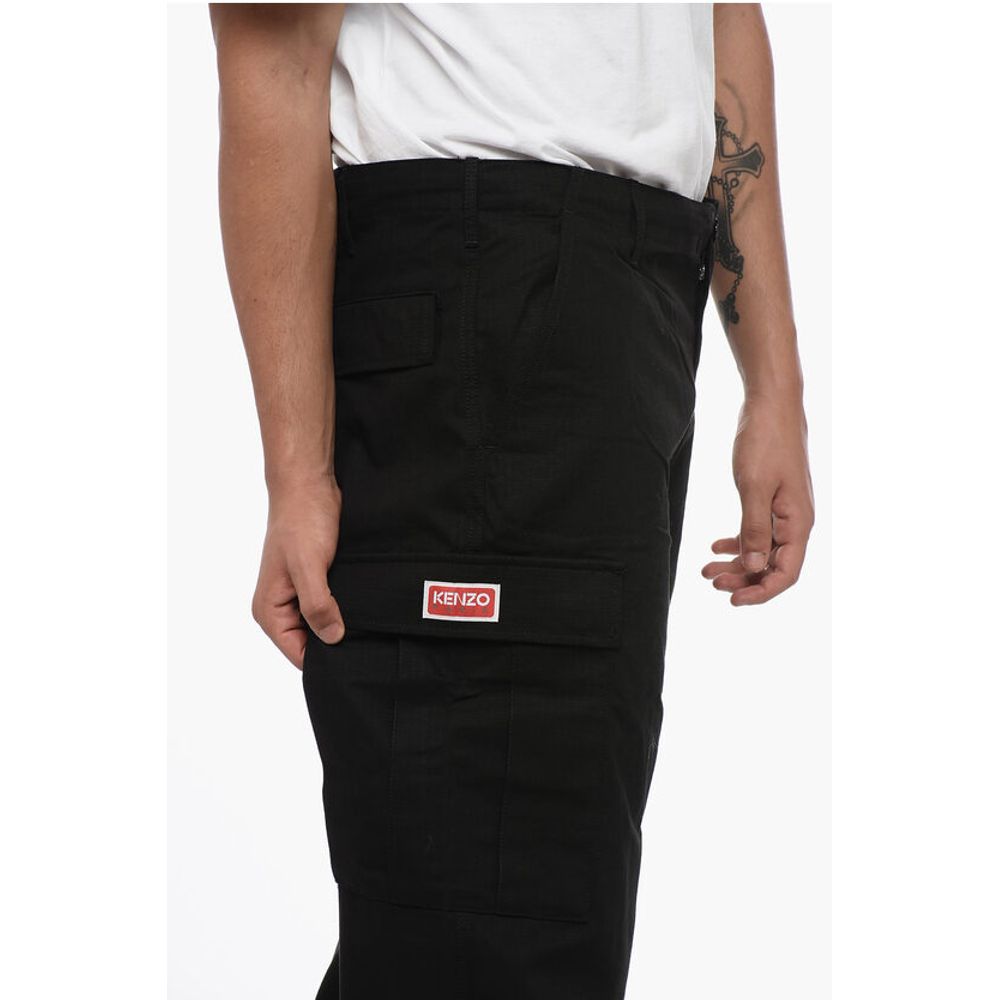 Kenzo Cotton Cargo Pants with Drawstringed Waistband