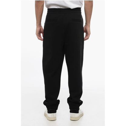 Armani EMPORIO Single-pleated Cotton Blend Sweatpants