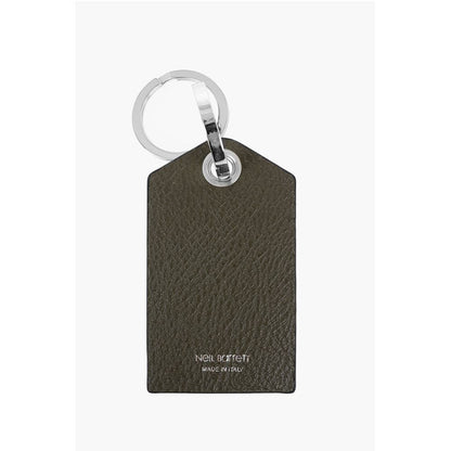 Neil Barrett Keyring with Leather Pendant and Thunderbolt Detail