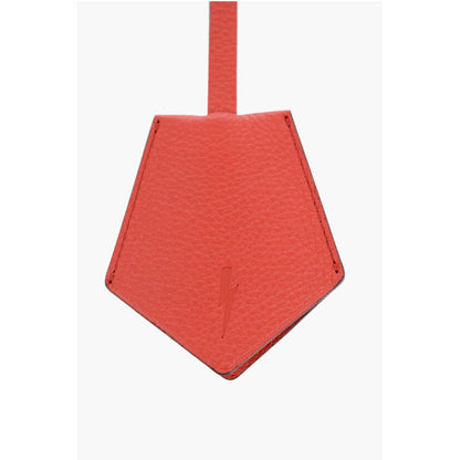 Neil Barrett Solid Color Textured Leather Keyring