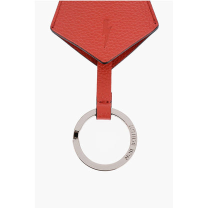 Neil Barrett Solid Color Textured Leather Keyring
