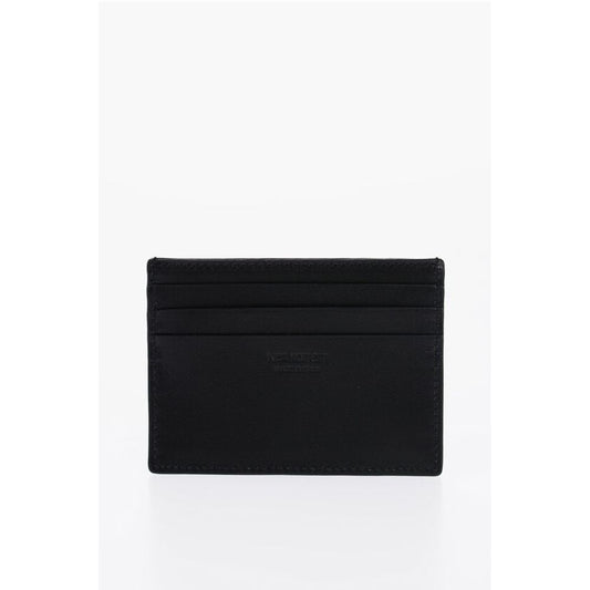 Neil Barrett Leather FAIR-ISLE THUNDERBOLT Card Holder with Contrast Prin