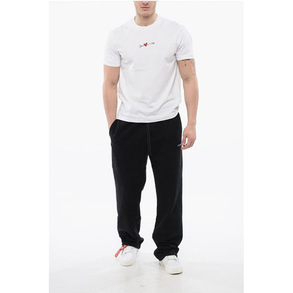 Neil Barrett Crew Neck CUPID Cotton T-Shirt with Embroidery