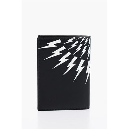 Neil Barrett Leather FAIR-ISLE THUNDERBOLT Passport Holder