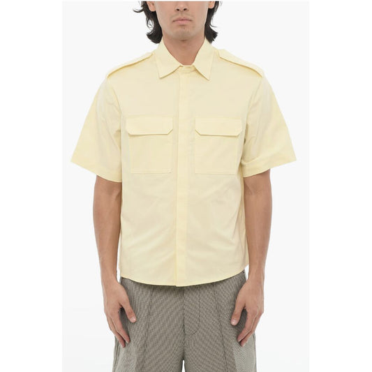 Neil Barrett Short Sleeved Loose Fit Shirt with Double Breast Pocket