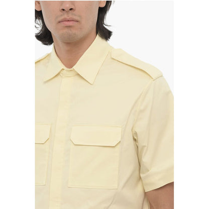 Neil Barrett Short Sleeved Loose Fit Shirt with Double Breast Pocket