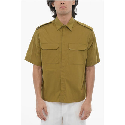 Neil Barrett Short Sleeved Loose Fit Shirt with Double Breast Pocket
