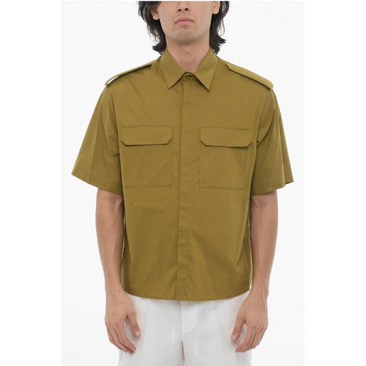 Neil Barrett Short Sleeved Loose Fit Shirt with Double Breast Pocket