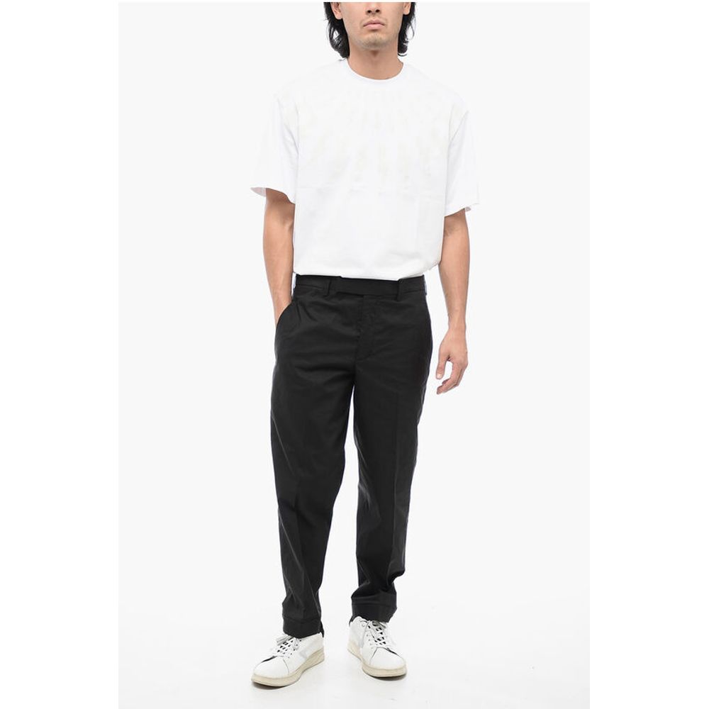 Neil Barrett Regular Rise METAL HEM Cotton Blend Pants