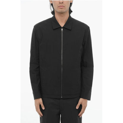 Neil Barrett Solid Color Overshirt with Zip Closure