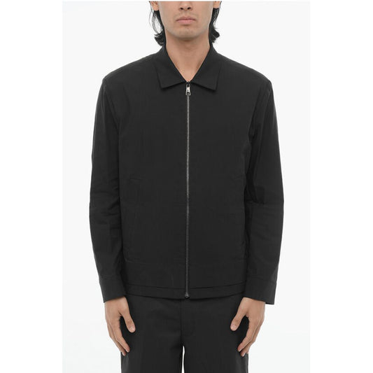 Neil Barrett Solid Color Overshirt with Zip Closure