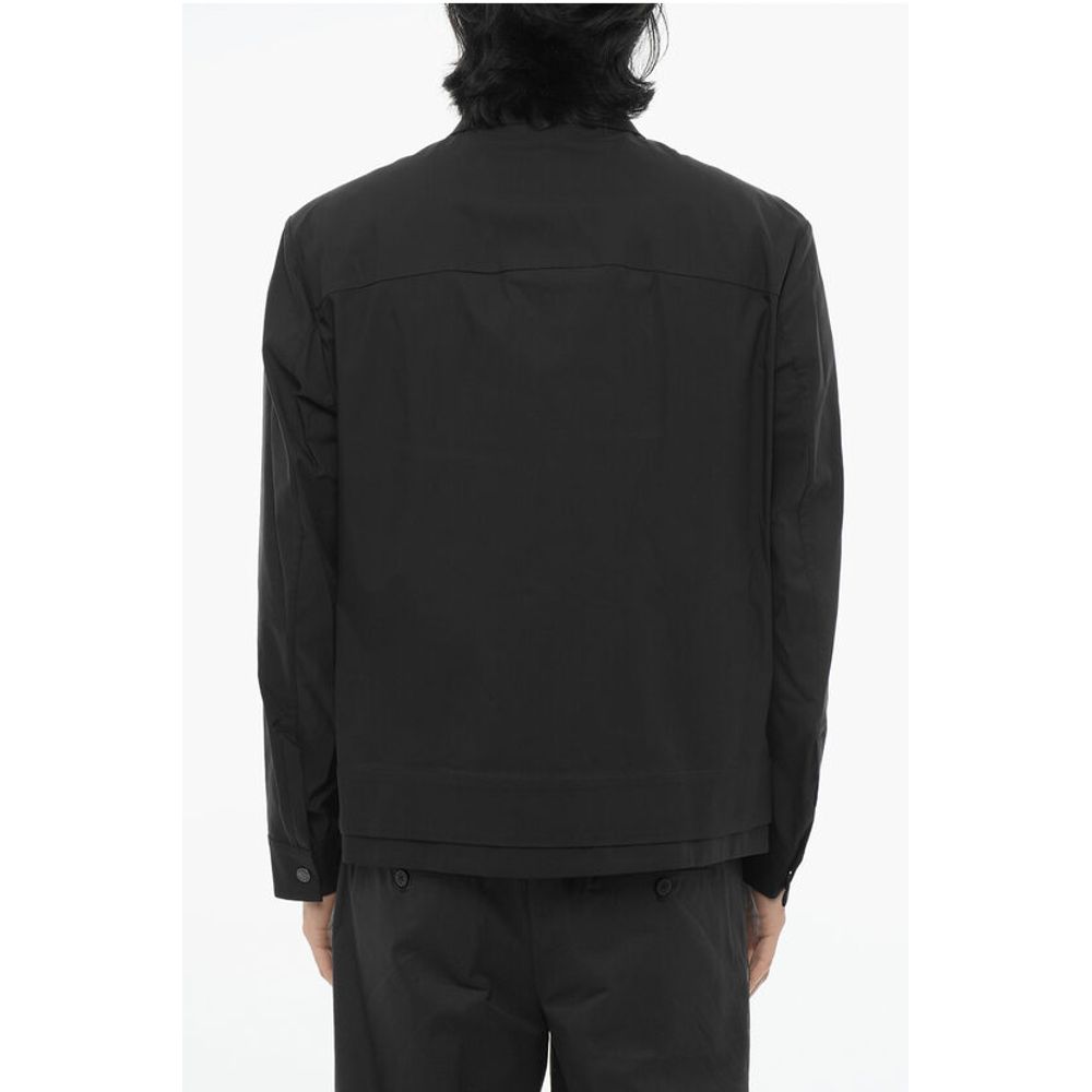 Neil Barrett Solid Color Overshirt with Zip Closure