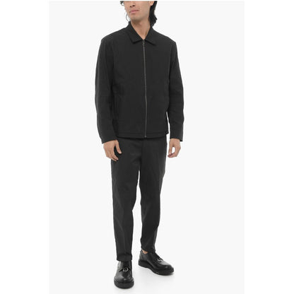 Neil Barrett Solid Color Overshirt with Zip Closure