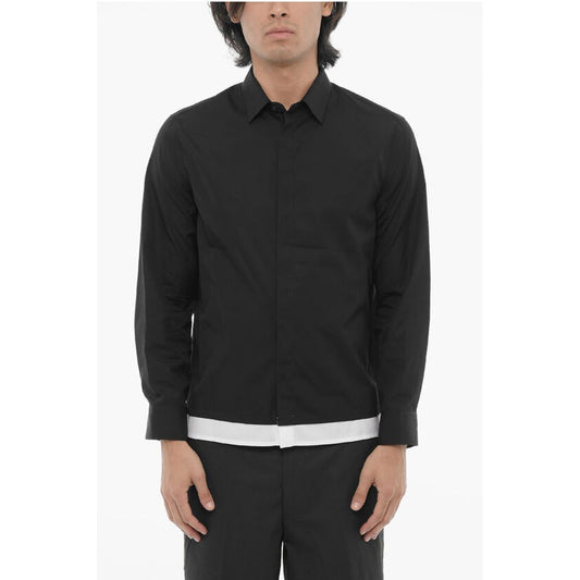 Neil Barrett Loose Fit Casual Shirt with Contrast Details