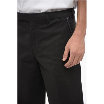 Neil Barrett Cotton Blend Slim Fit Pants with Tape Detail
