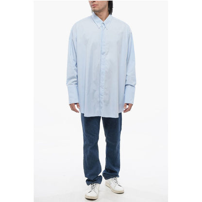 Ami Alexandre Mattiussi Button-down Cotton Shirt with Hidden Buttoning